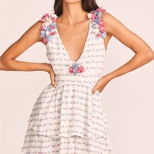 NWT Loveshackfancy Floral Ruffle Mini Dress Size 0